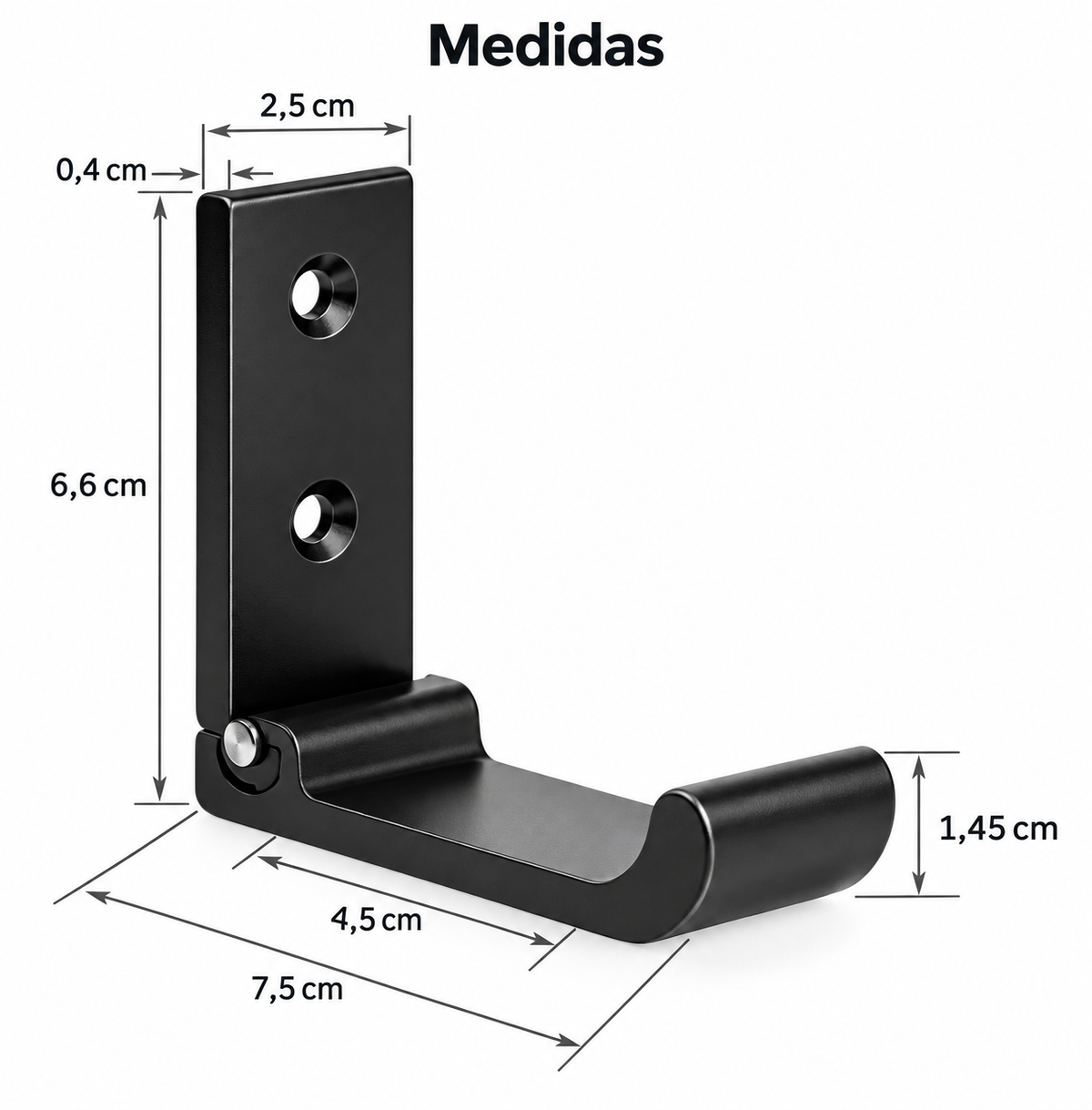 Set X2 Gancho De Pared Perchero Varios Colores Plegable NEGRO