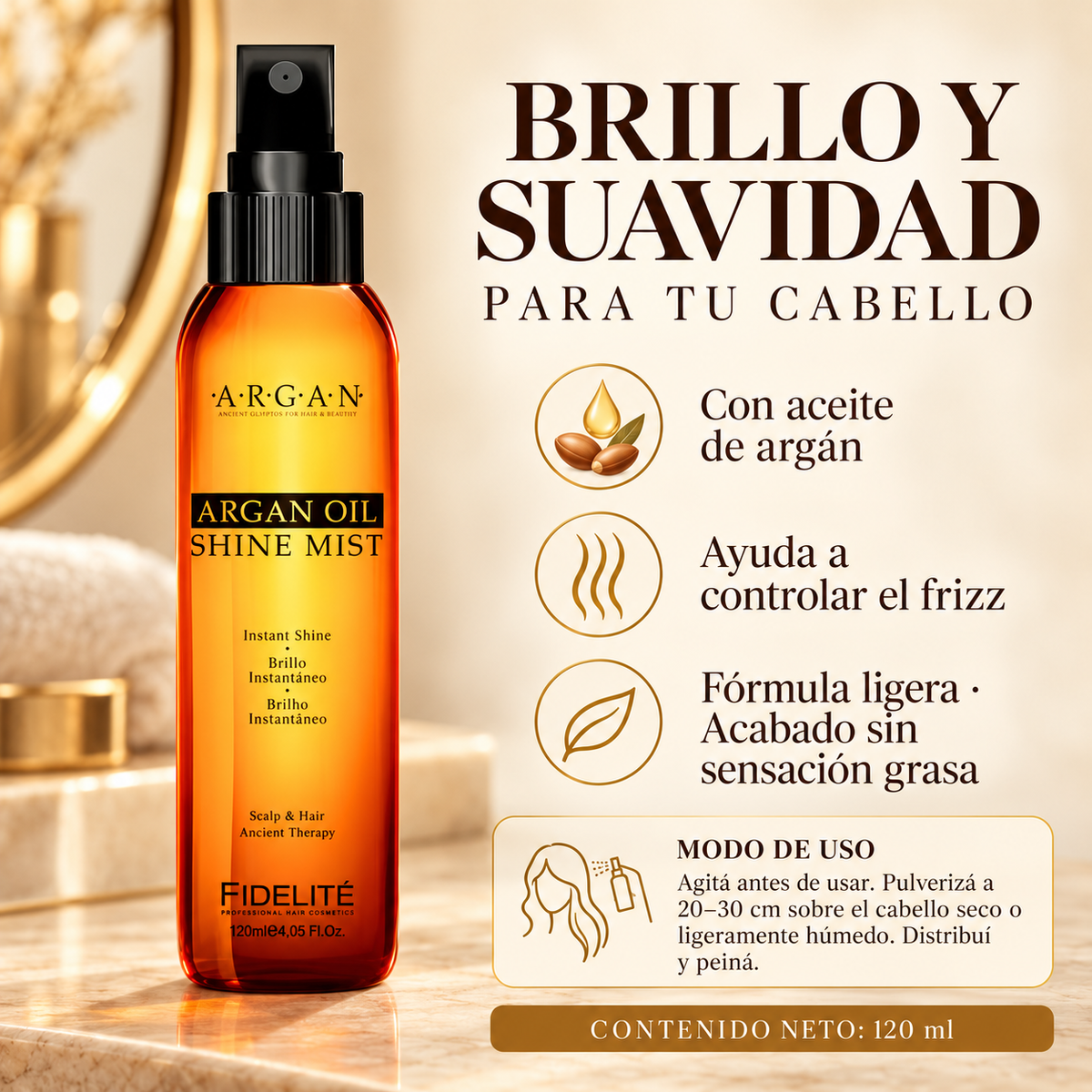 Fidelite - Brillo Argan Oil Shine X 120 Ml Aceite De Argan
