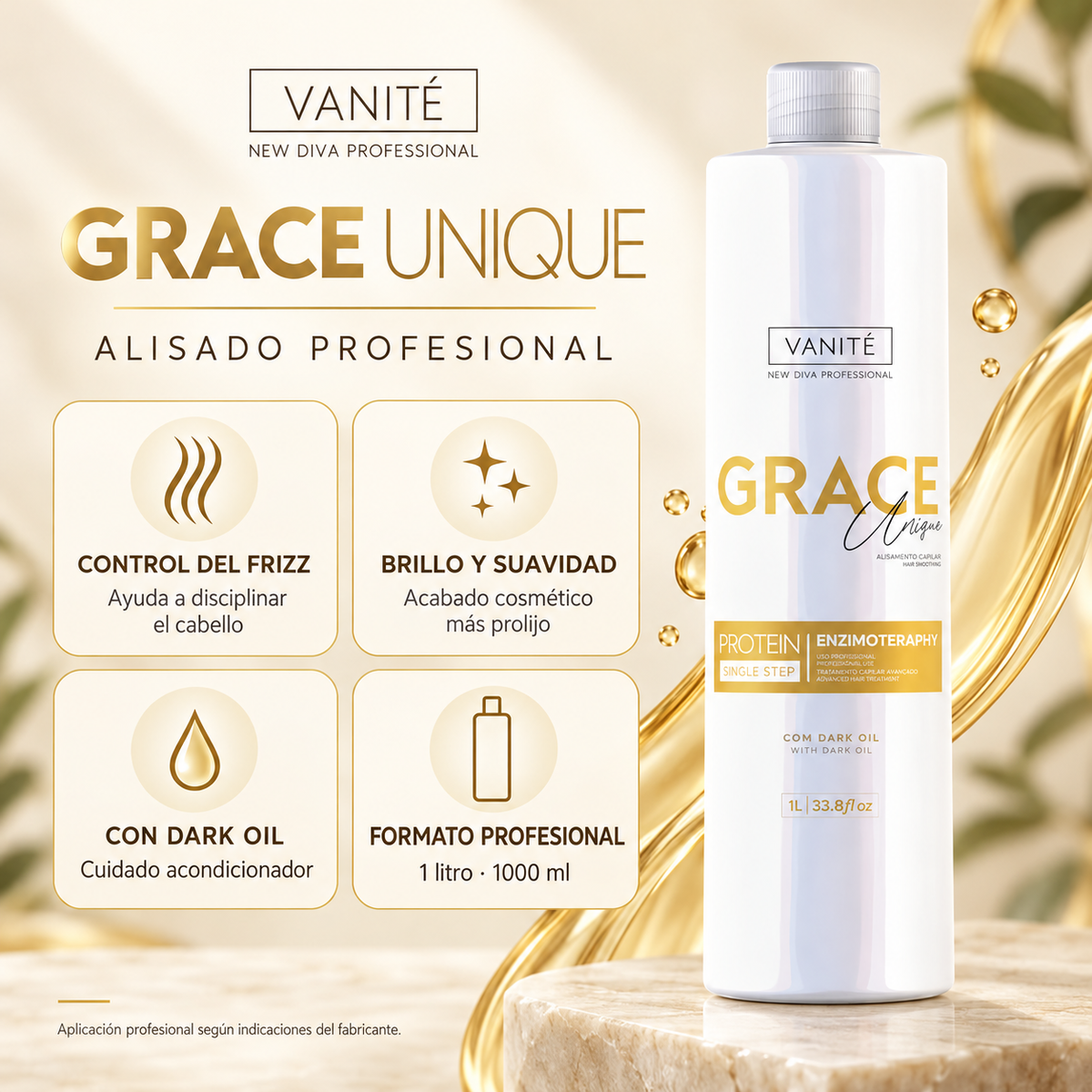 Alisado Profesional Vanité Grace Unique Enzimoterapia 1 Litro
