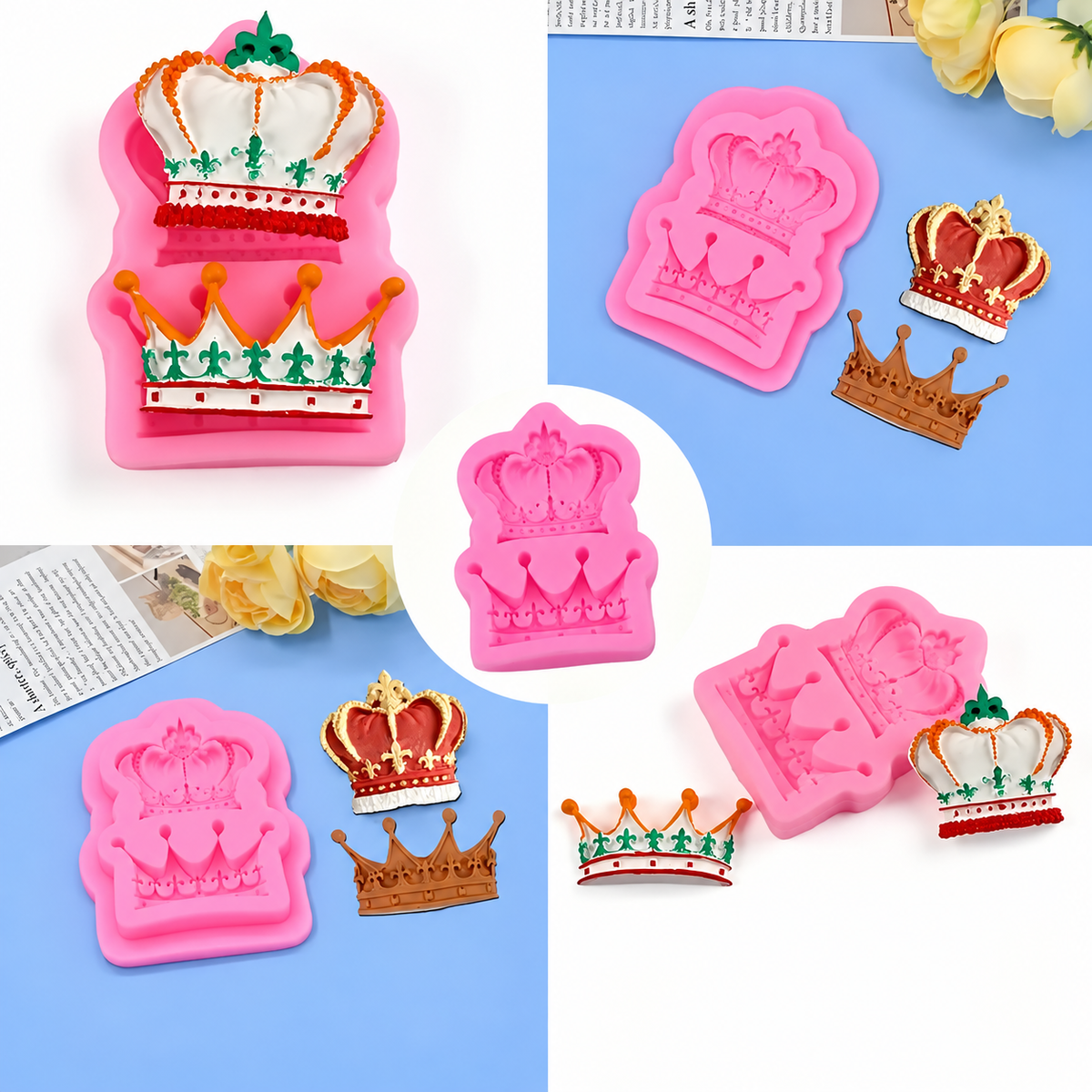 Moldes Silicona Corona Tiara Antiadherente Fondant De Tartas