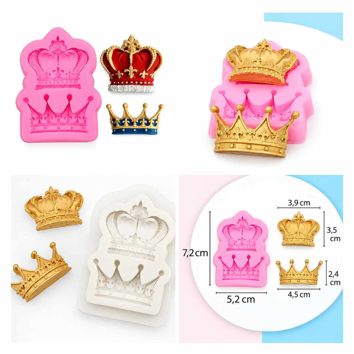 Moldes Silicona Corona Tiara Antiadherente Fondant De Tartas