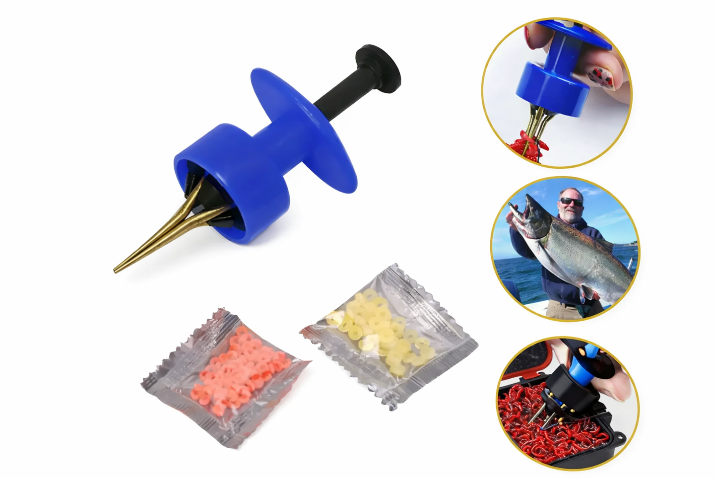 Pinza + Gomitas Aprieta Carnada Para Pescar Biodegradable