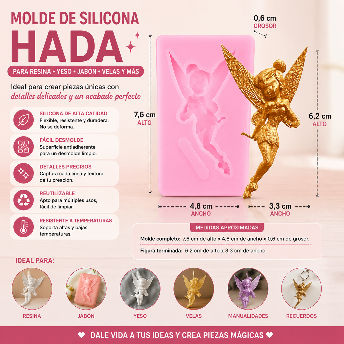 Molde Silicona Hada Campanita Para Tortas Fondant SKU R-059