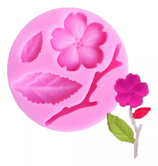 Molde De Silicona Ramas Y Flor R-052