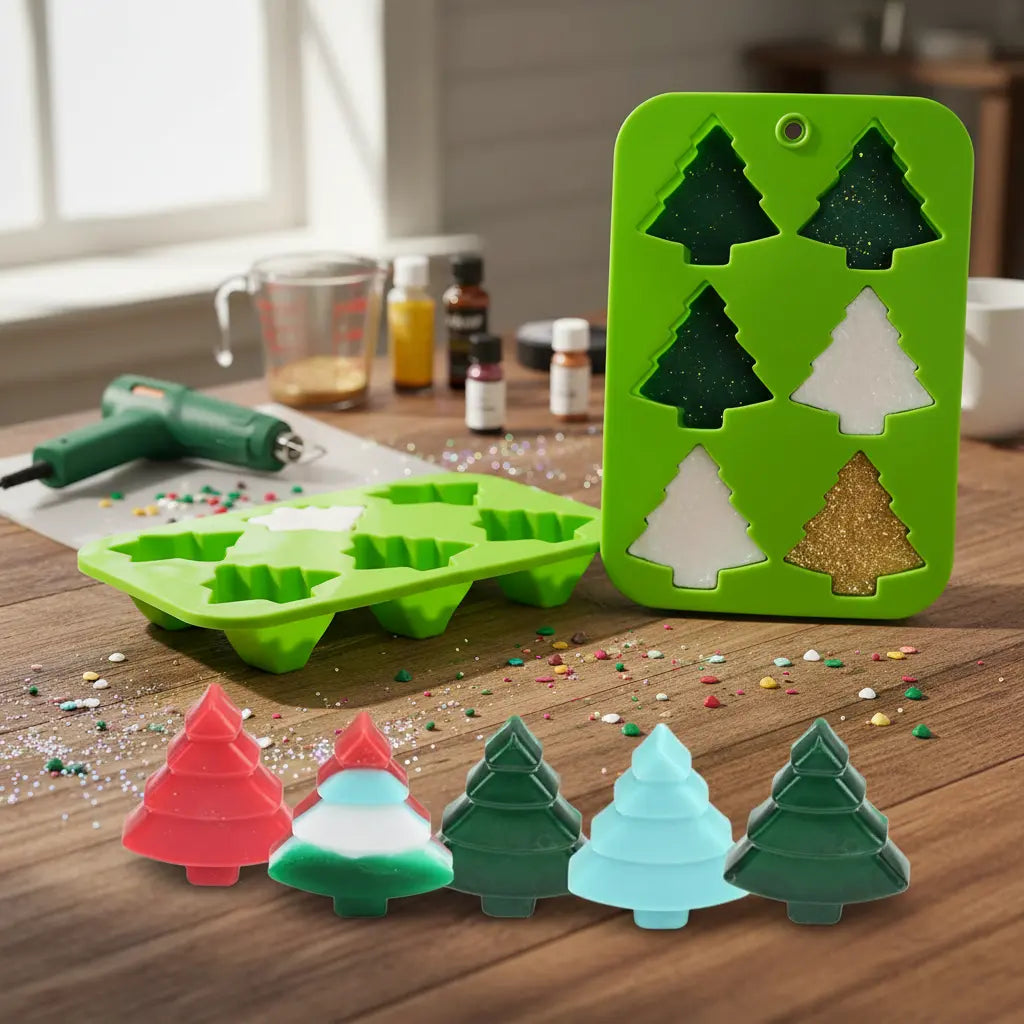 Molde Silicona Arbolitos De Navidad