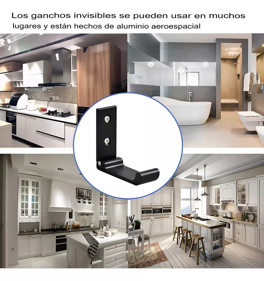 Set X2 Gancho De Pared Perchero Varios Colores Plegable NEGRO