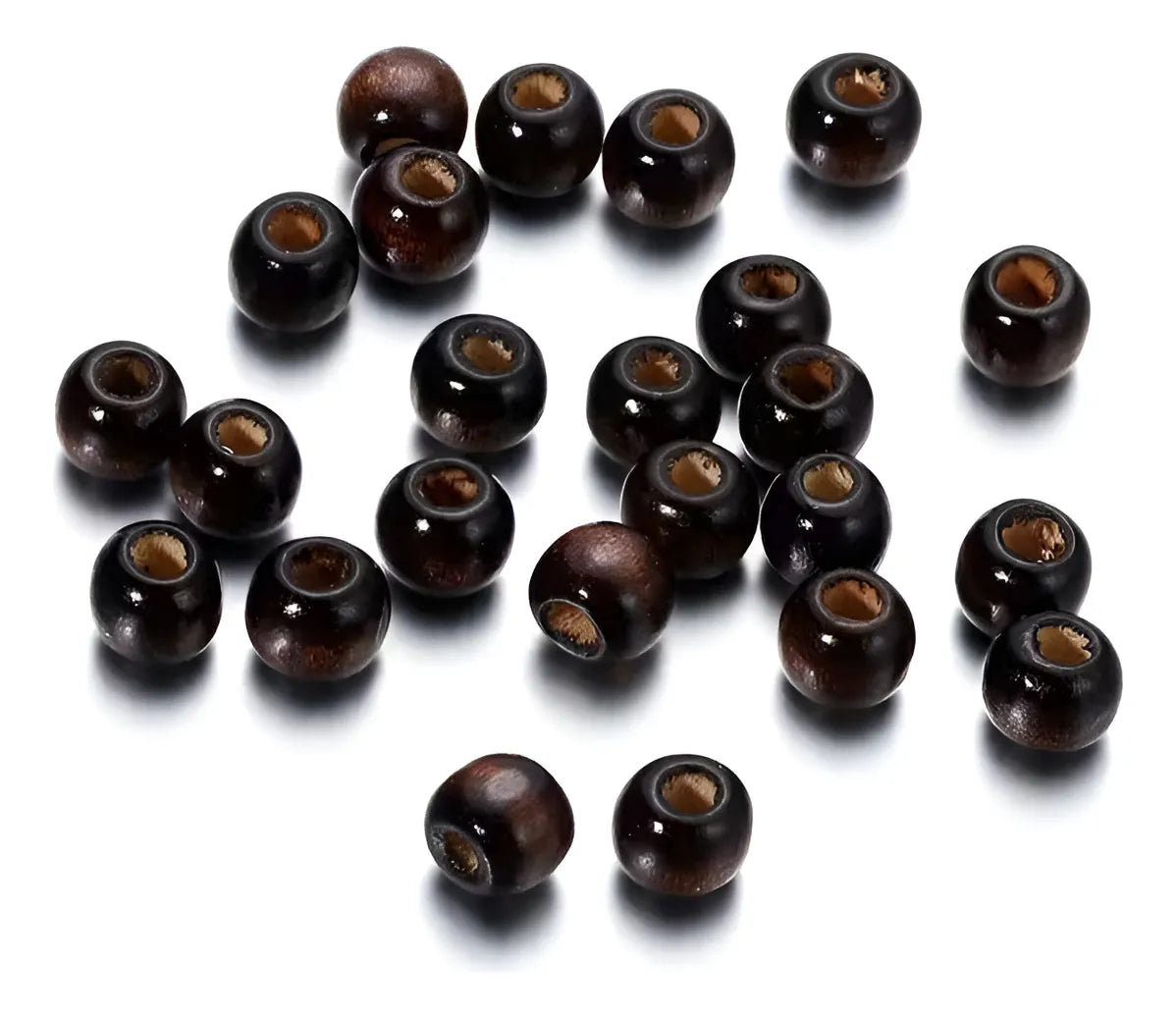 Cuentas De Madera 10mm 100u Collares Negras Manualidades
