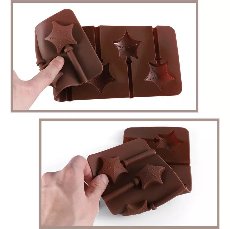 Molde De Silicona Para Chupetines Forma Estrella de Mar