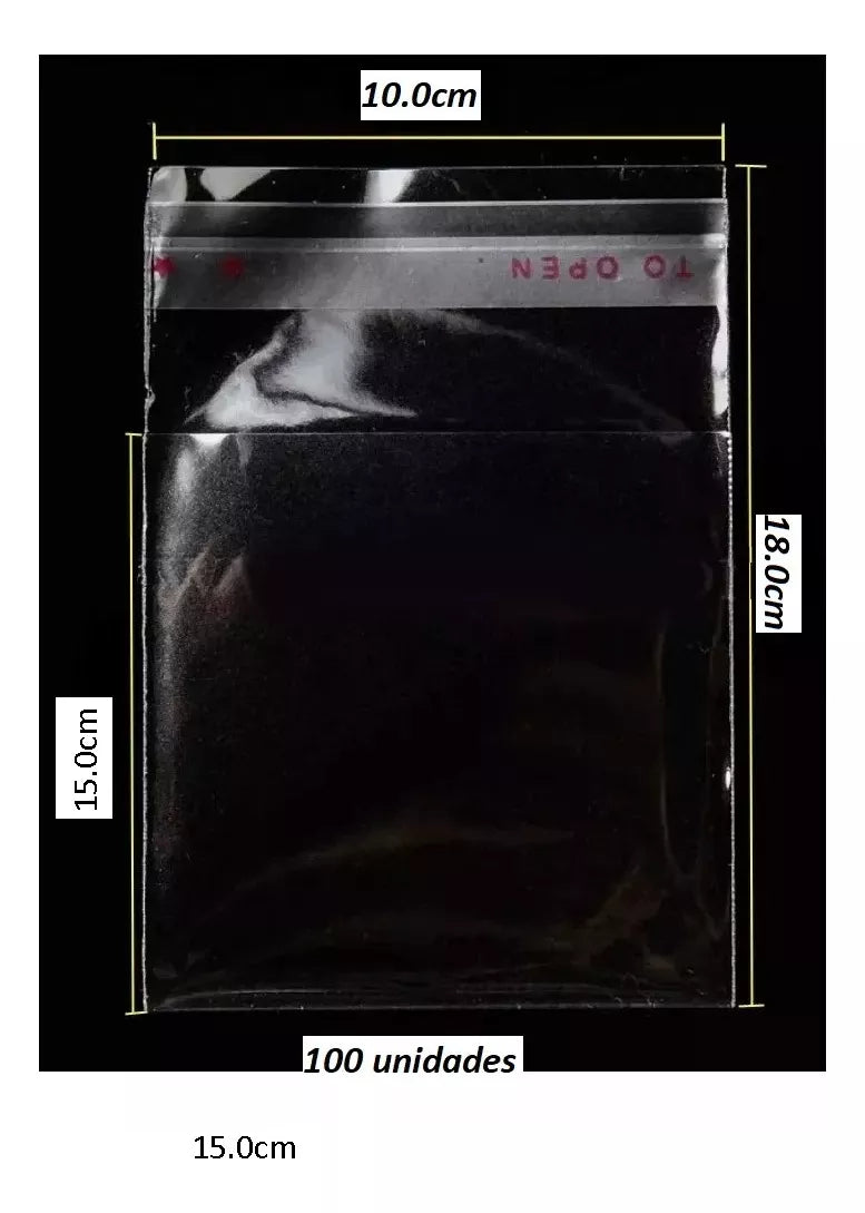 Bolsas Celofan Adhesivas Cierre Facil 10x15cm 100u