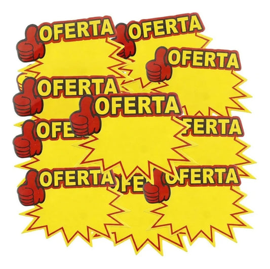Cartel Para Estanteria Gondola Oferta X10un 13cmx10cm