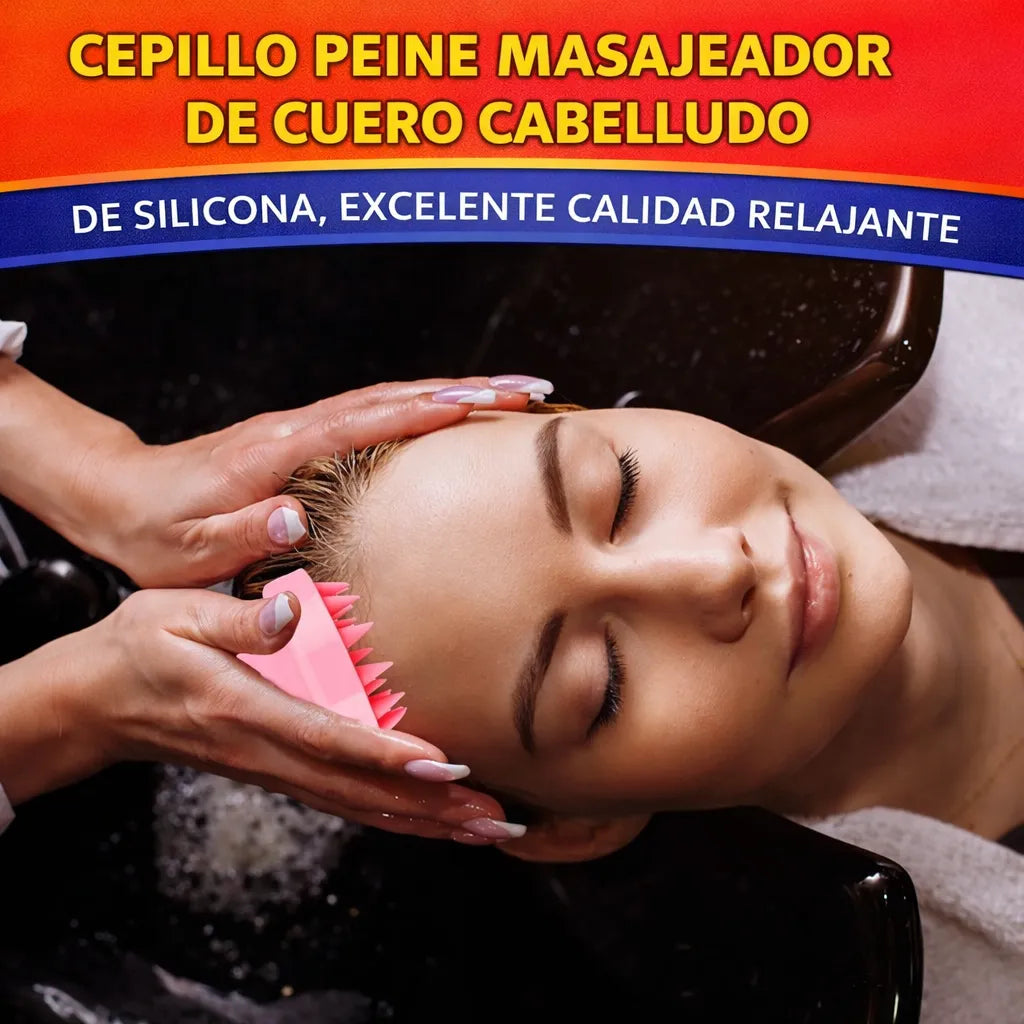 Pack Masajeador De Cabeza De Silicona Y Aplicador Tintas fed adela 14