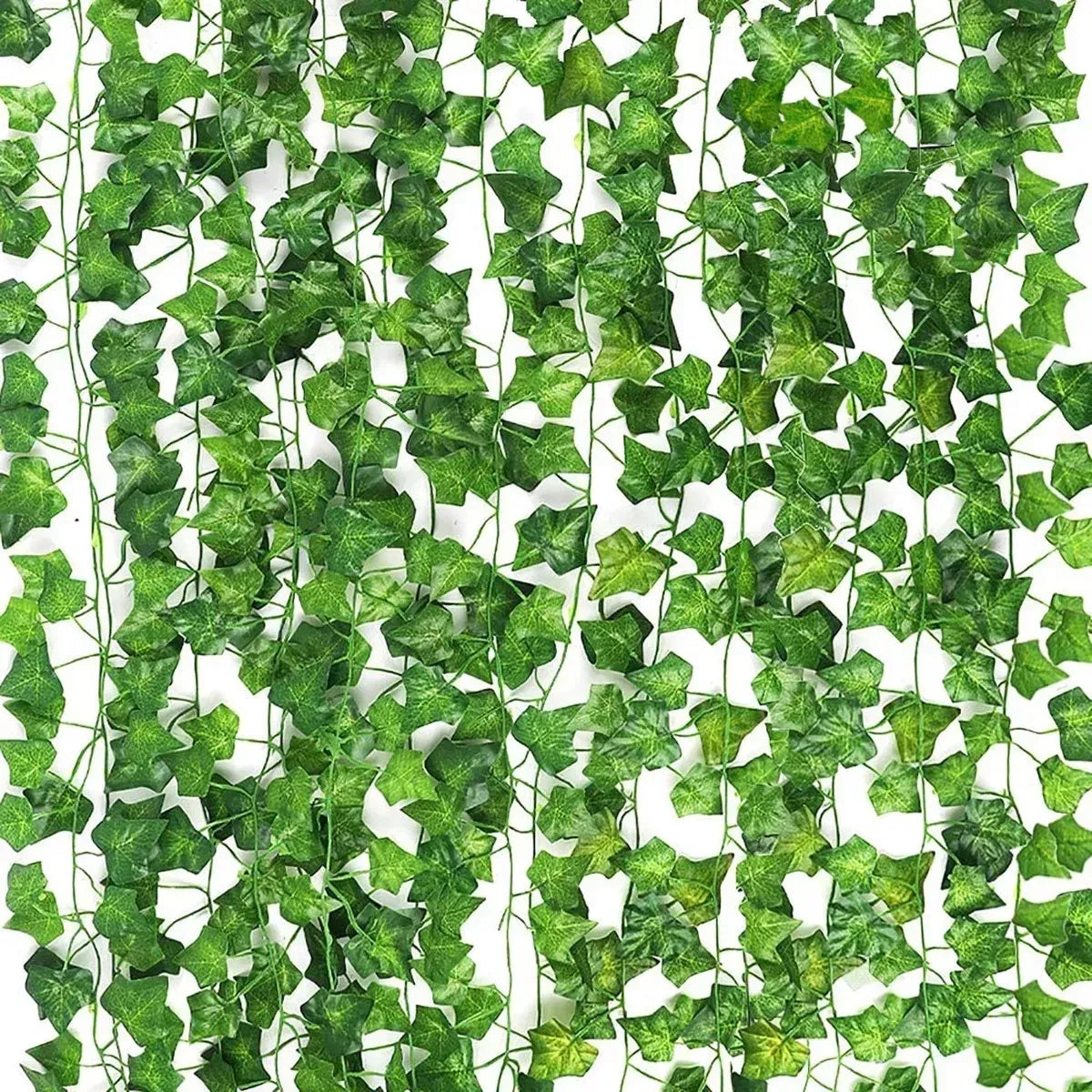 Enredadera Artificial 12un Tiras De 2mt Planta Jardin Cerco Verde Oscuro