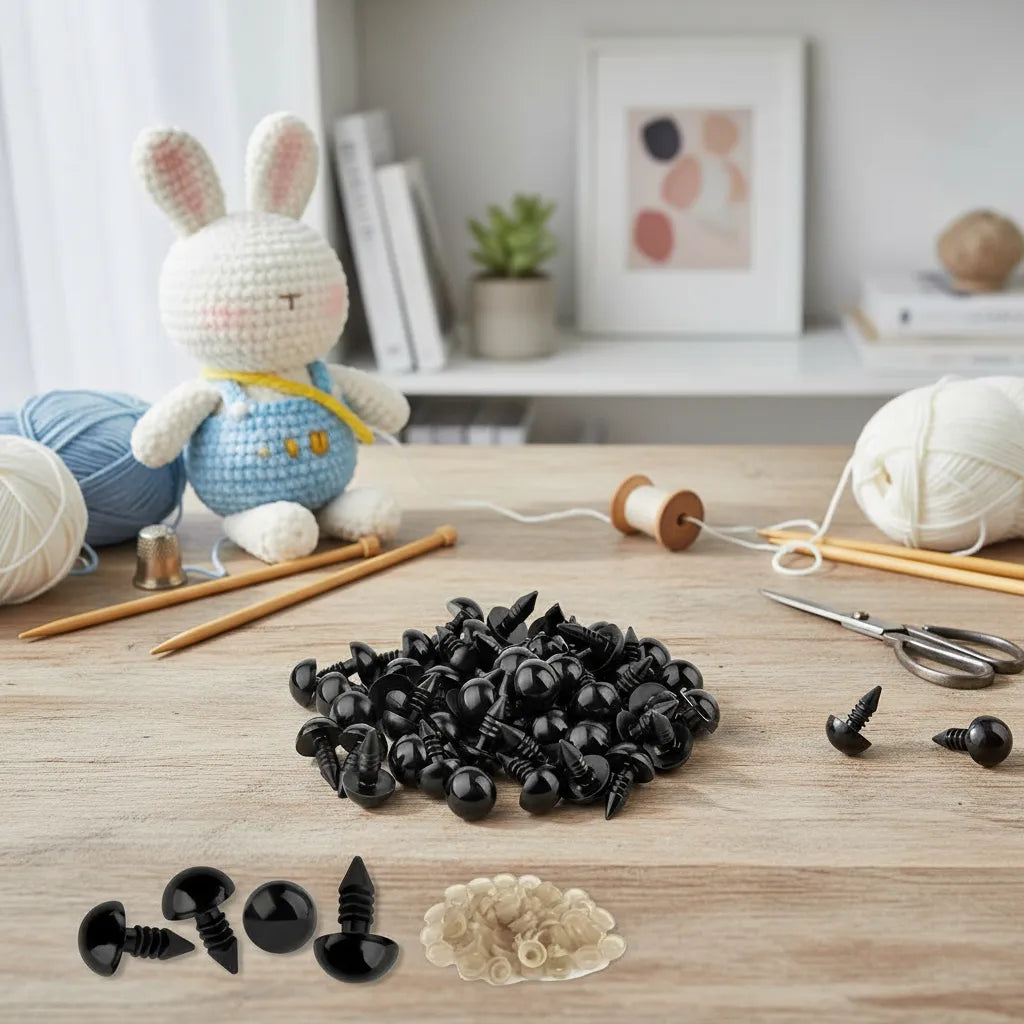 Ojos Para Muñecos Amigurumi 12 Mm Negro Crochet X100un