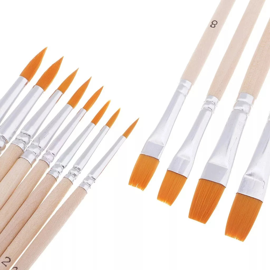 Set De Paleta Y 12 Pinceles