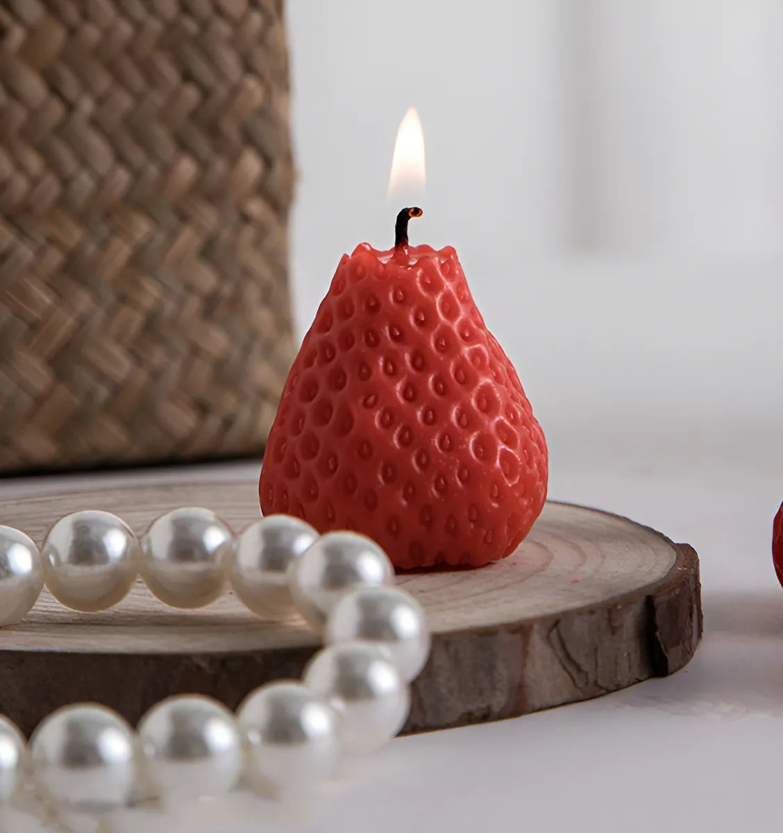 Molde De Silicona Frutilla Velas Arte Cera De Soja Reposteria