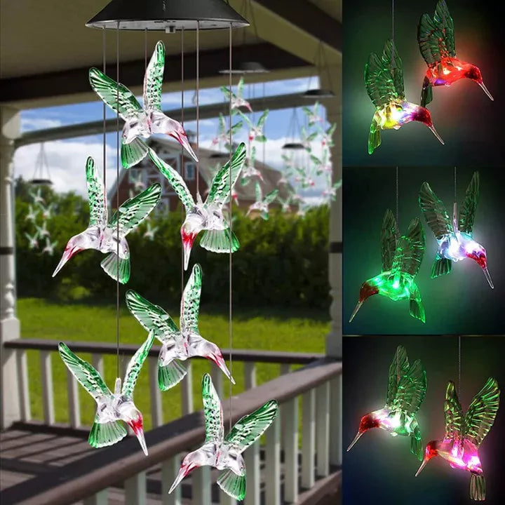 Colgante Colibrí Led Batería Recargable Con Panel Solar
