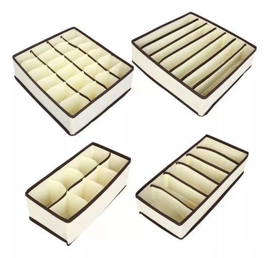 Set Organizador Ropa Interior Almacenamiento 4 Piezas Ropero