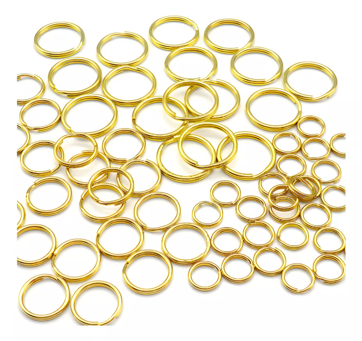 100 Aros Metal Argolla 10mm Para Llaveros Dorados