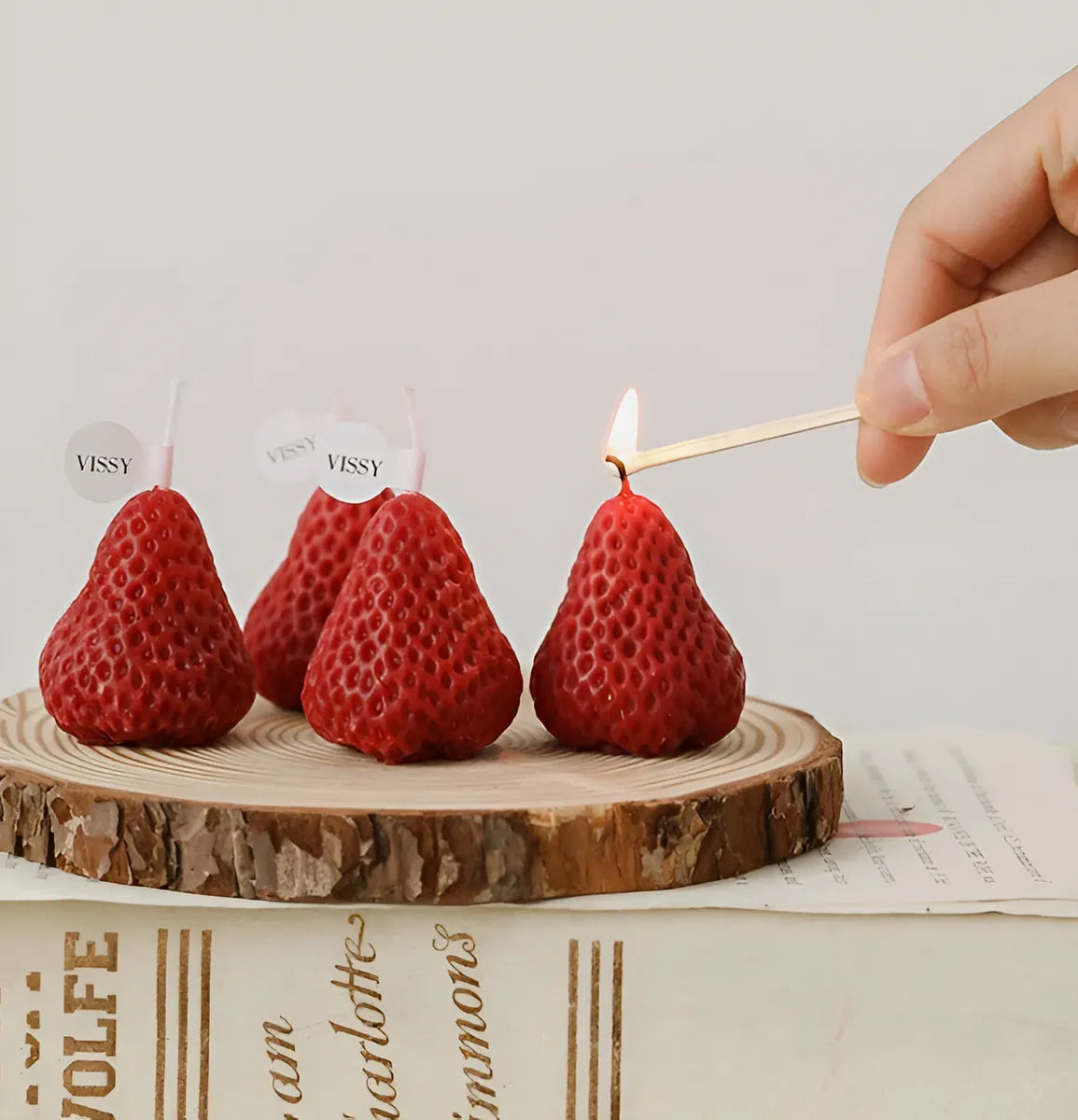 Molde De Silicona Frutilla Velas Arte Cera De Soja Reposteria