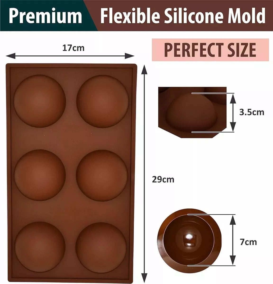 Molde Media Esfera Grande Silicona