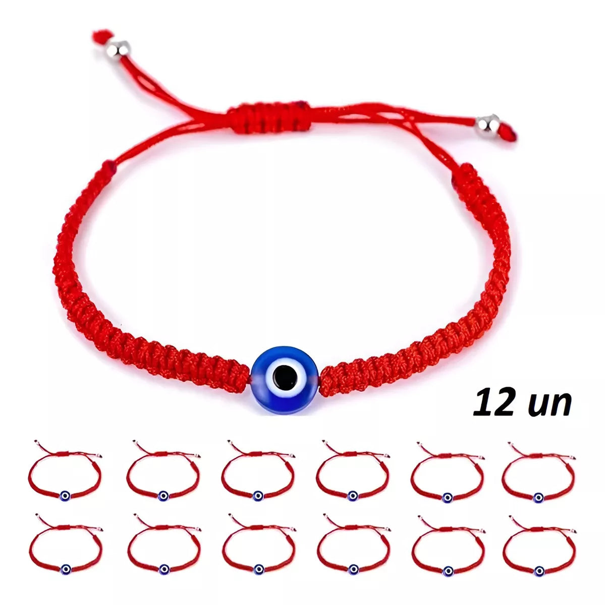 Pulsera De Hilo Rojo Con Ojo Turco 12 Unidades
