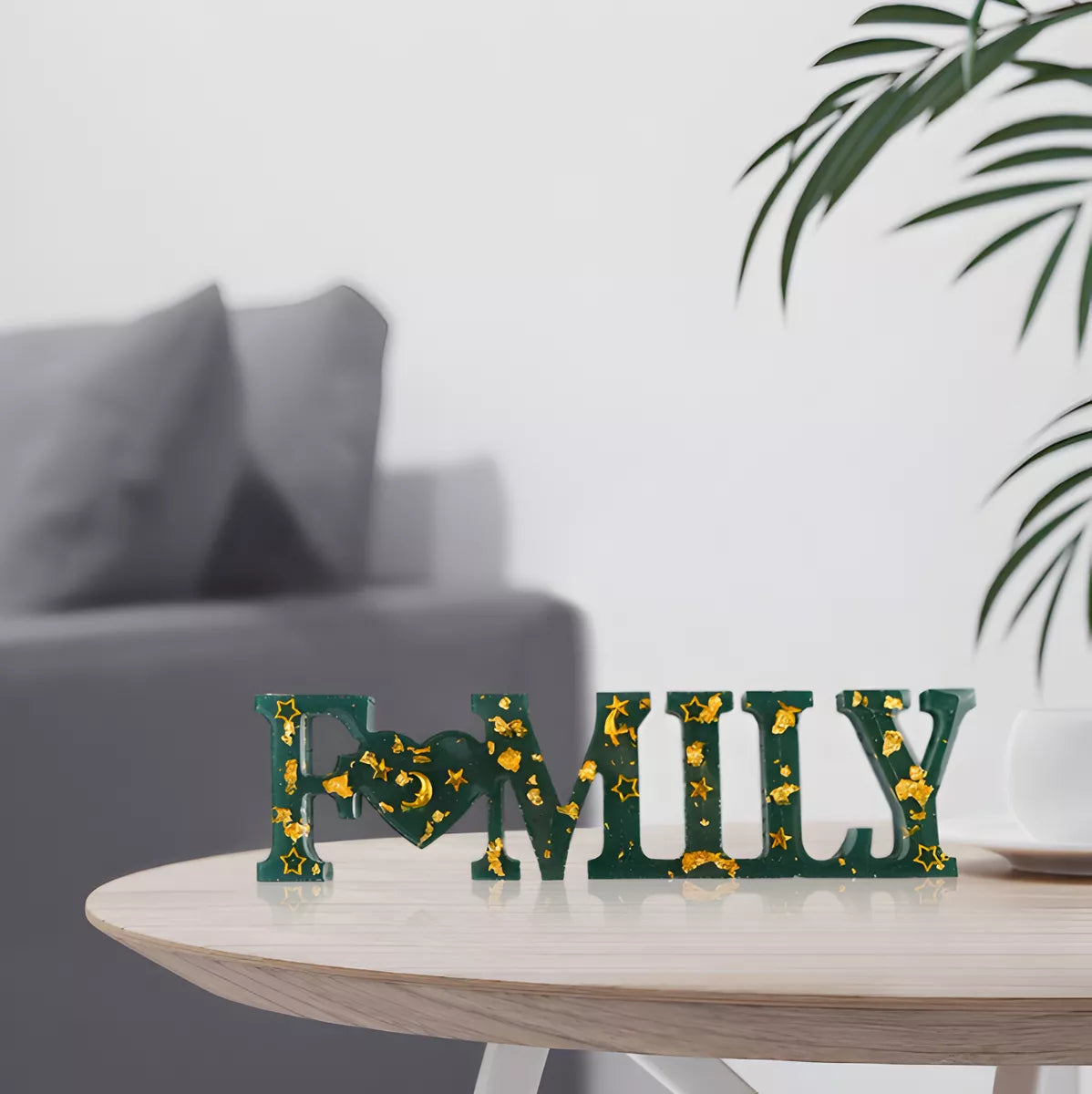 Molde De Resina Epoxi Letras Family Ideal Decoracion Hogar