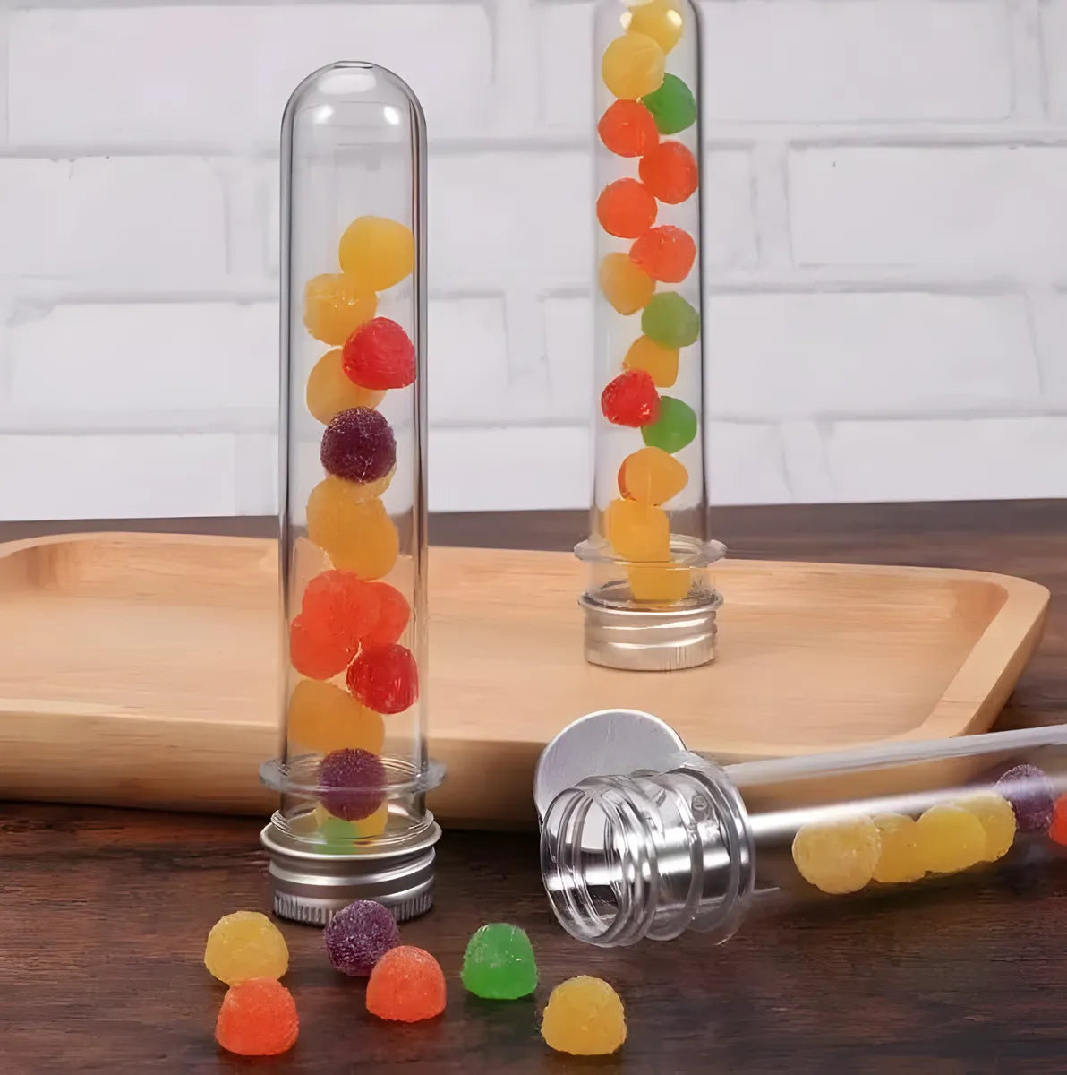 Tubos De Ensayo Para Souvenir Acrilico Golosinas X10un