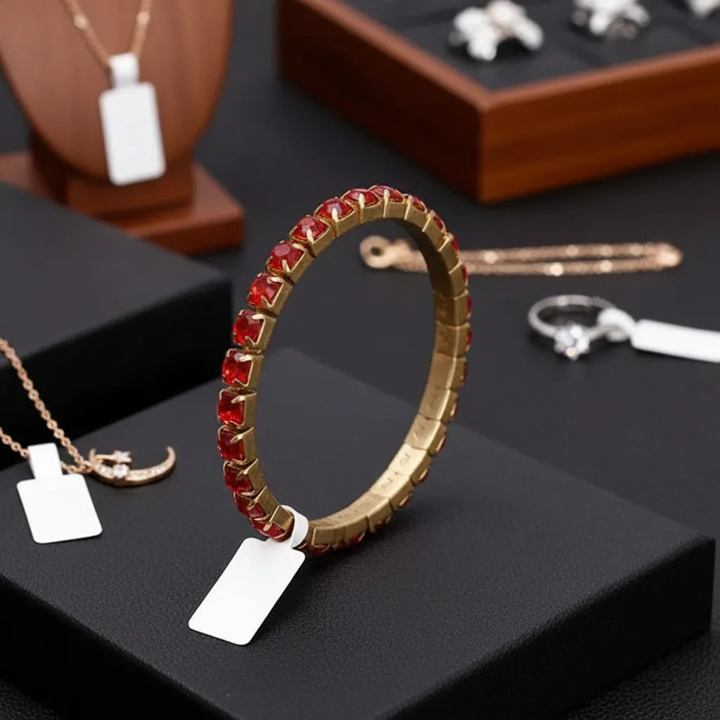 Etiquetas Adhesivas 100u Caravanas Cadenas Anillos Bijouteri Blanco
