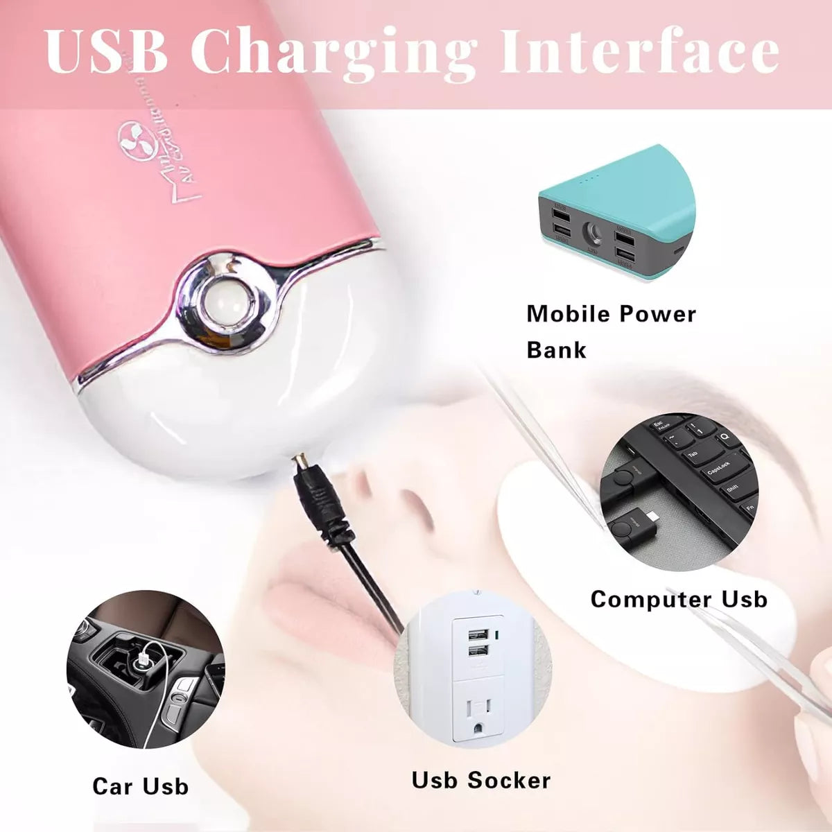 Mini Ventilador Gran Potencia, Carga Usb Ideal Pestañas/uñas