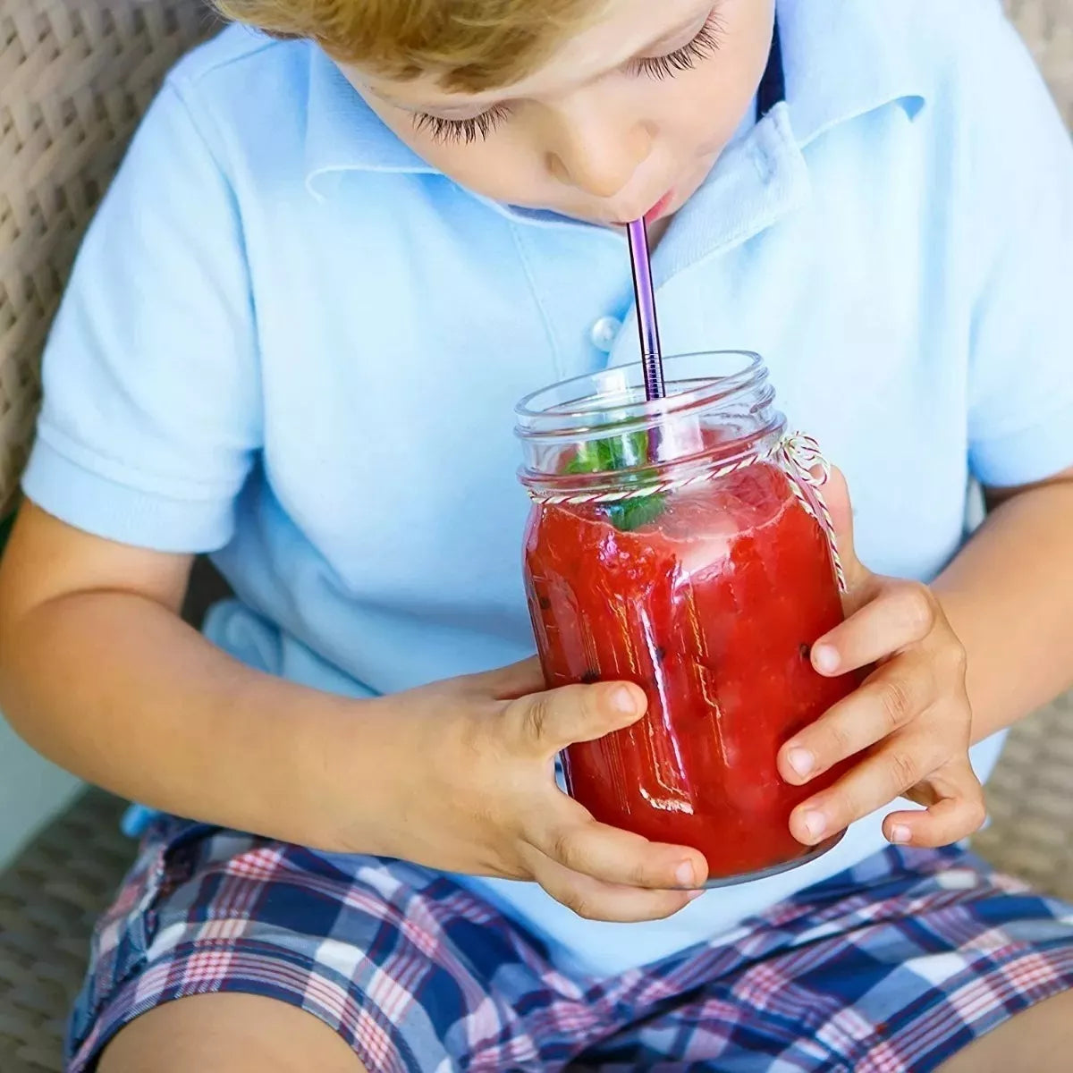 Pajita Sorbito Metalico Reutilizable De 27 Cm X3