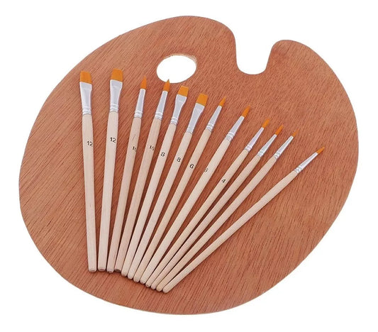 Set De Paleta Y 12 Pinceles