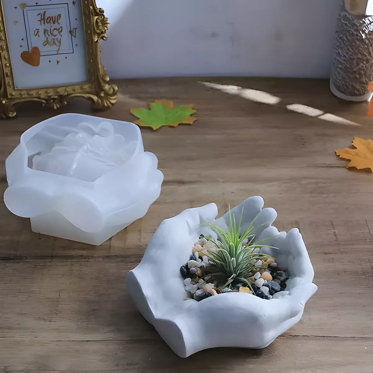 Molde De Manos Maceta Jardin Decoracion Hogar Plantas