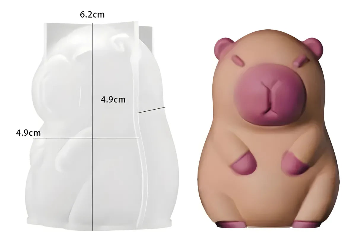 Molde Silicona Capibara Carpincho Souvenir Velas Yeso Resina