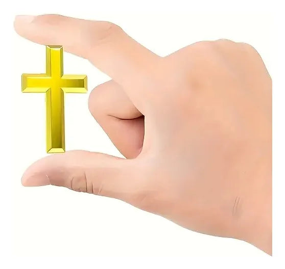 Pin Para Ropa Forma Cruz Cristiana Dorada Buena Calidad