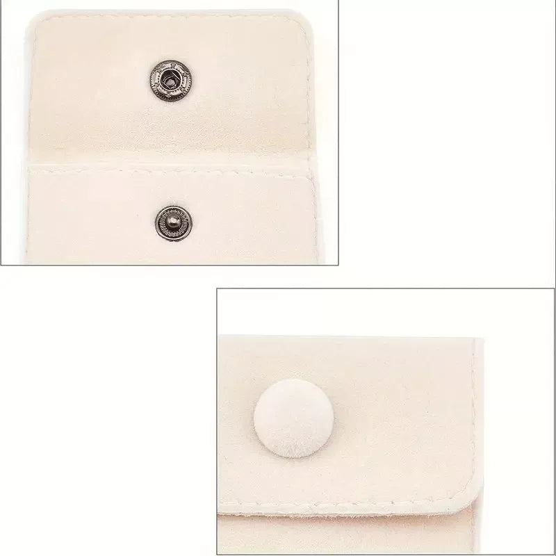 Bolsita Estuche Terciopelo Alhajas Joyeria Souvenir X10un COLOR CREMA