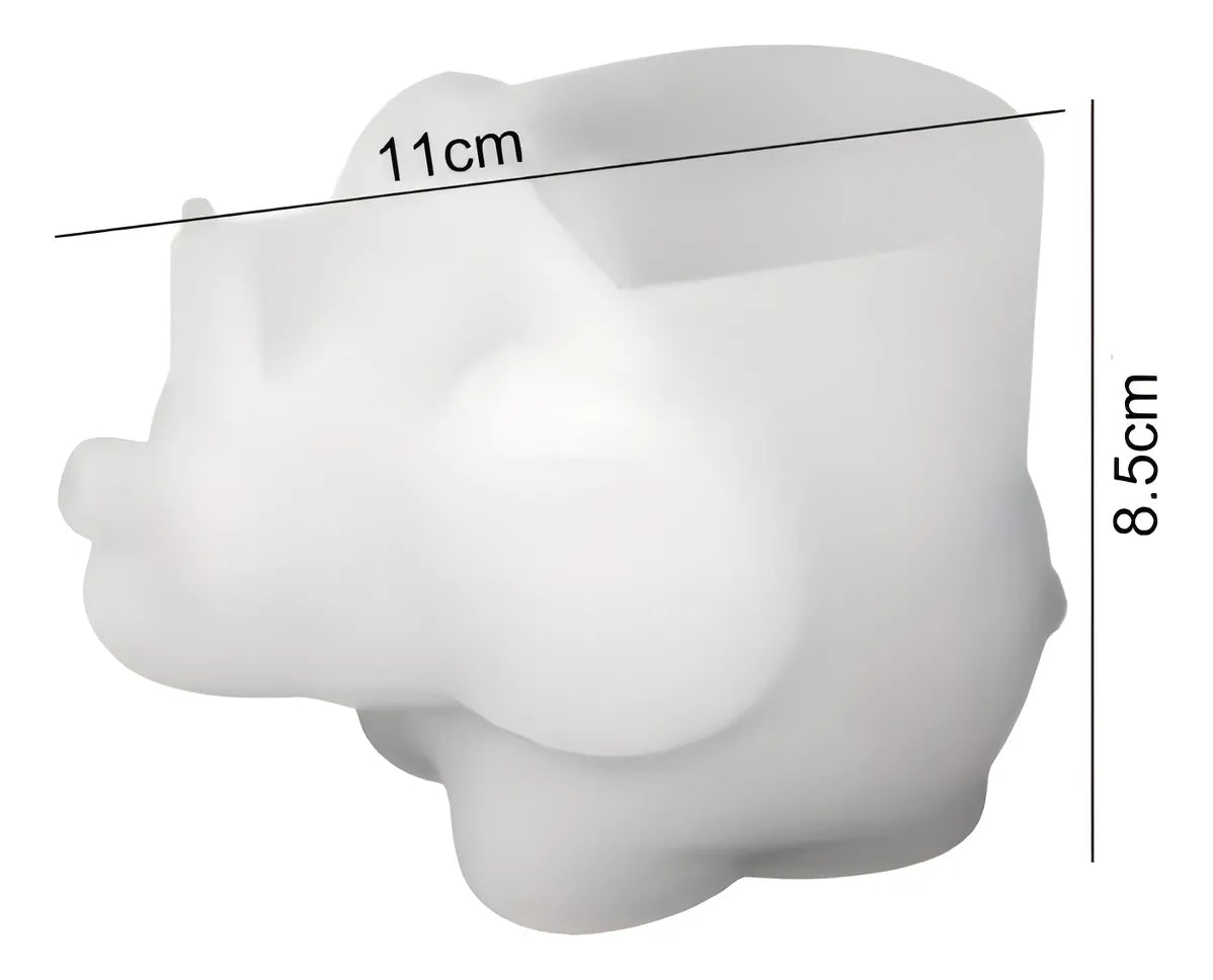 Moldesilicona Forma Elefante Con Maceta Yeso Resina Epoxi Blanco R-045