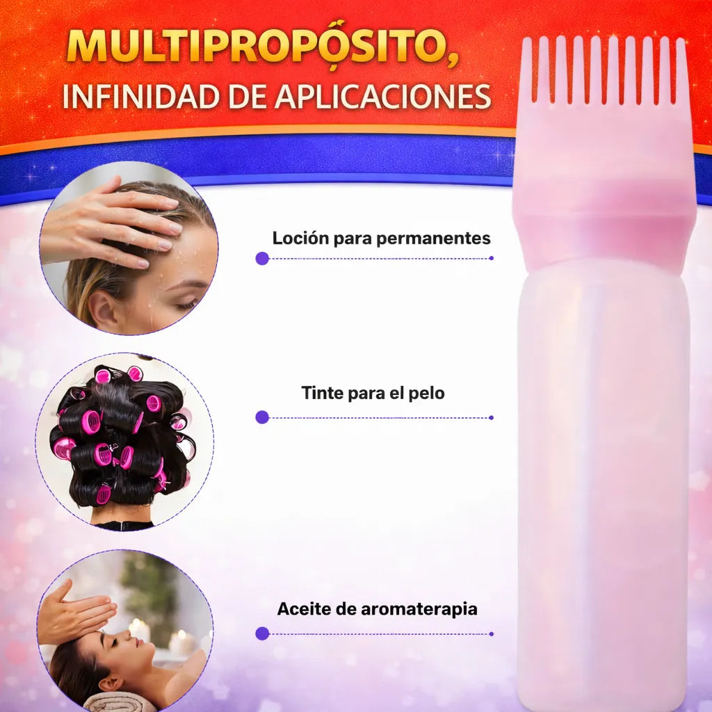 Pack Masajeador De Cabeza De Silicona Y Aplicador Tintas fed adela 14