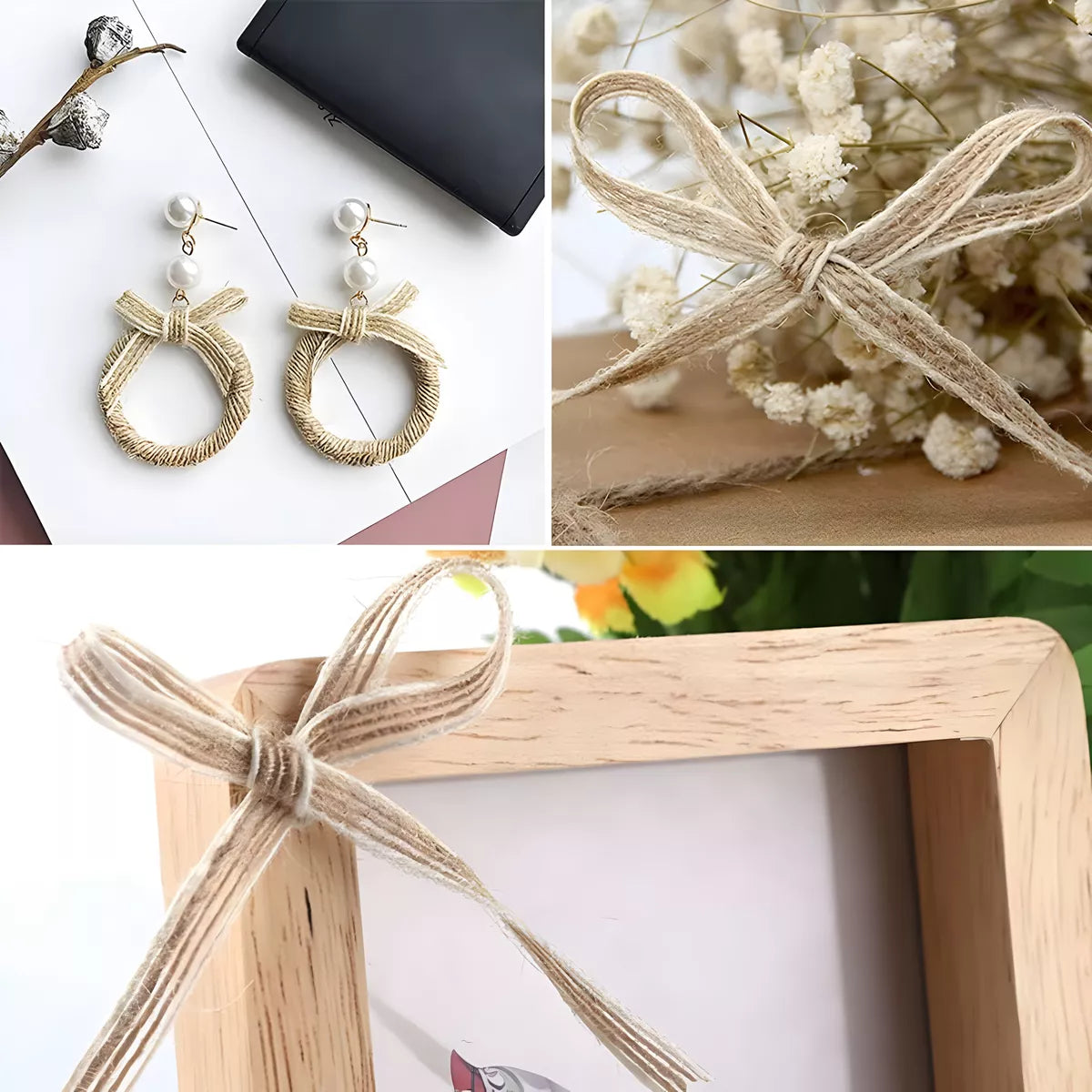 Rollos De Cinta Yute Natural 1.0cm 10m Arpillera Artesanias