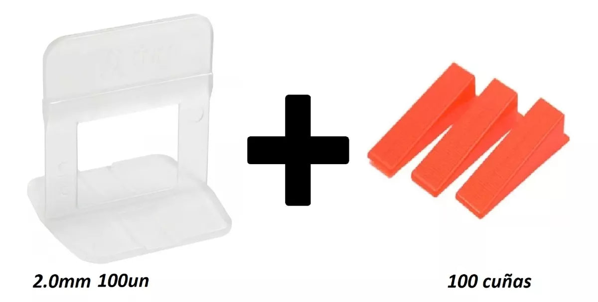Cuña Para Clip Nivelador Cerámica Y Porcelanato + 100 Clips 2.0MM