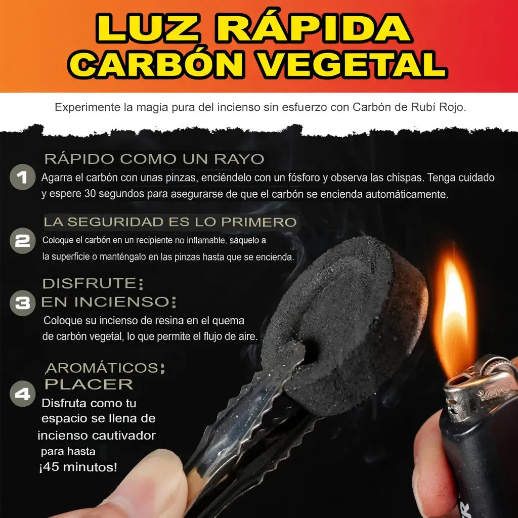 Carbon Vegetal Para Sahumar O Prender Incienso - 30 Unidades