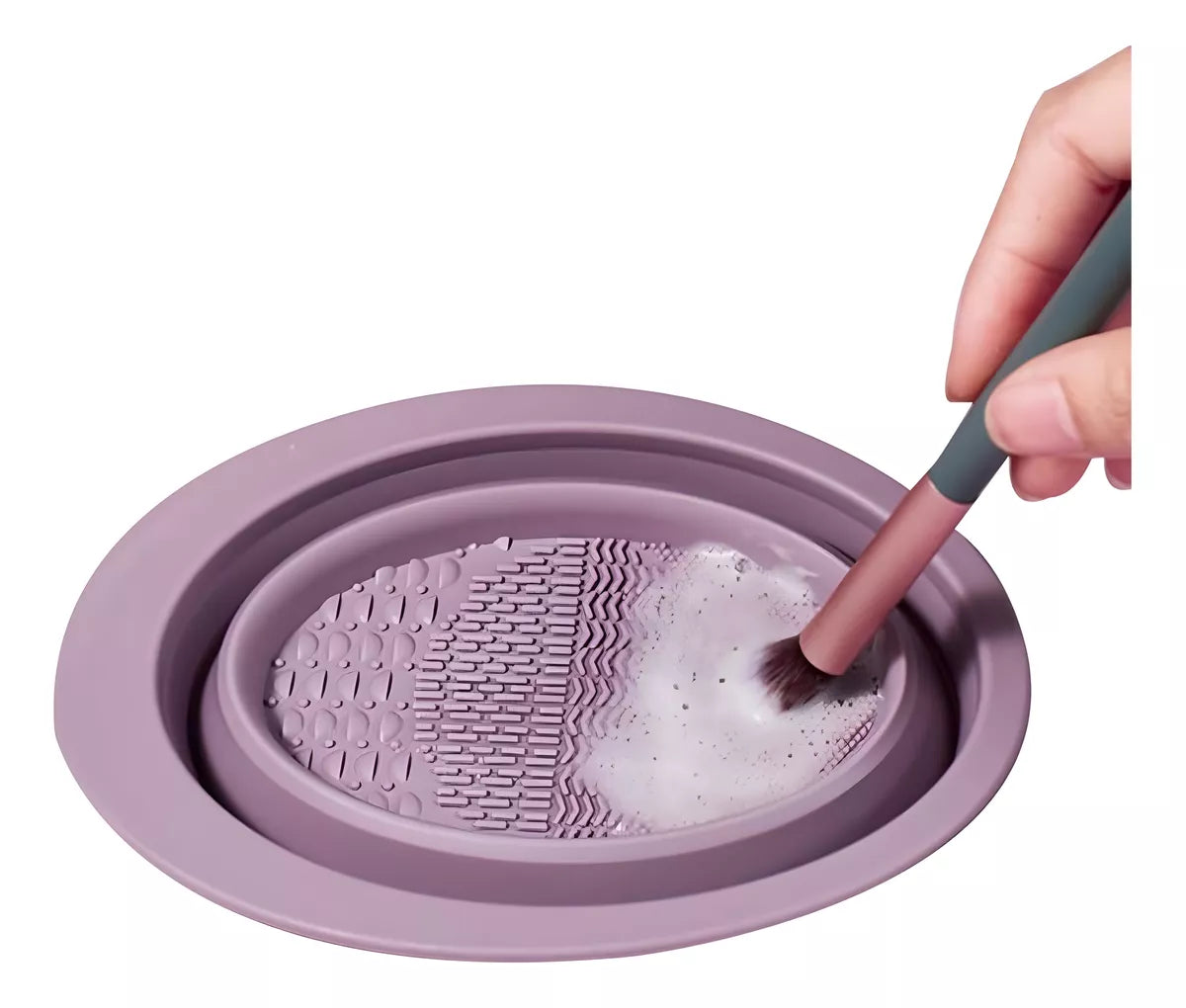 Cuenco Limpiador De Brochas De Maquillaje Silicona Plegable