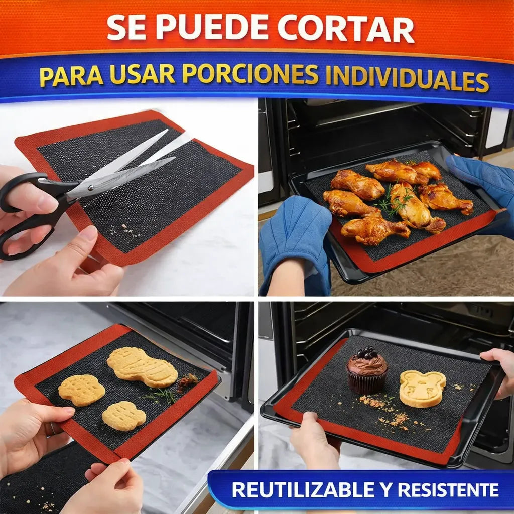 Placa Tapete De Silicona Microperforado ideal Repostería Uso Alimentico 40 cm x 30 cm