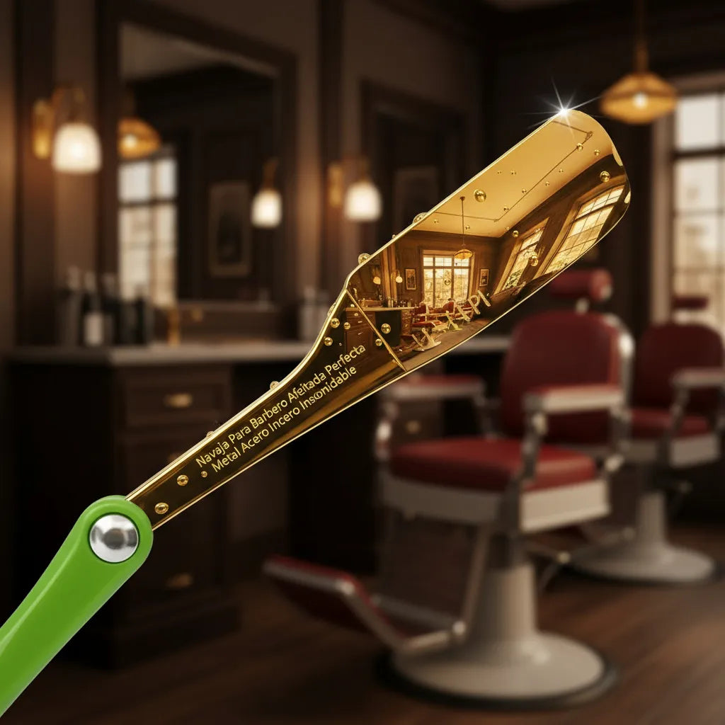 Navaja Para Barbero Afeitada Perfecta Metal Acero Inoxidable FEDE 008