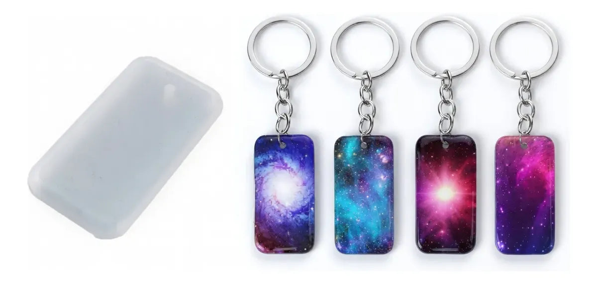 Moldes De Silicona Para Realizar Llaveros En Resina Epoxi 1u rectangular