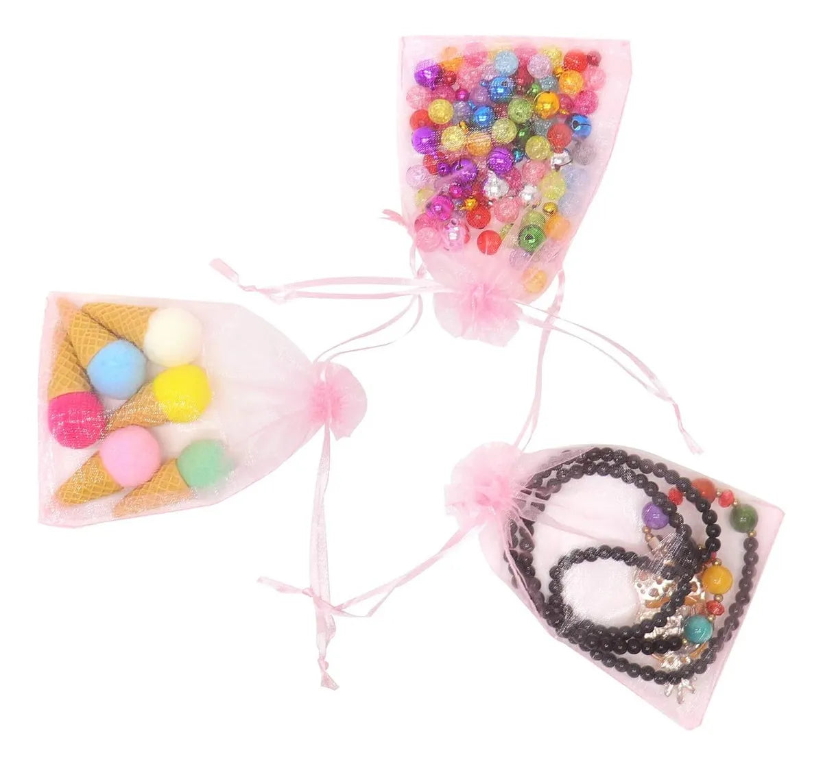 Bolsas Bolsitas De Organza Sorpresitas rosada Pack X50 7x9cm