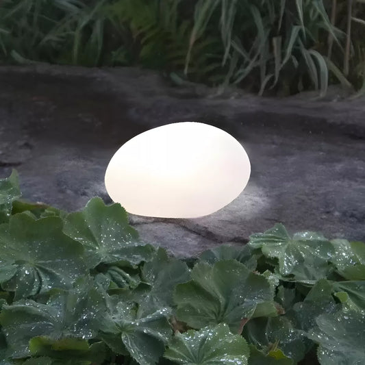 Lampara Solar Vidrio Resiste Agua Para Jardin Efecto Piedra