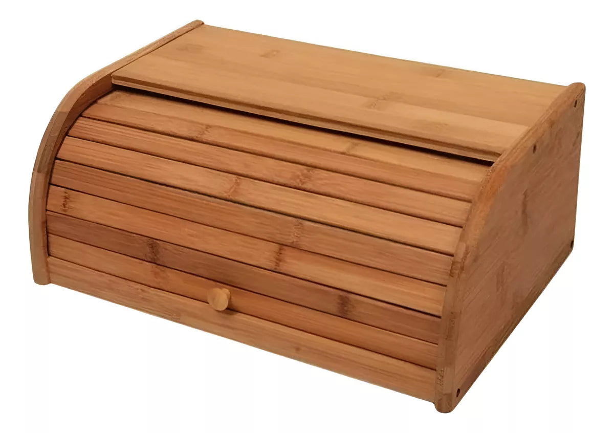 Panera De Madera De Bambú Natural Eco Grande 40cm Cocina