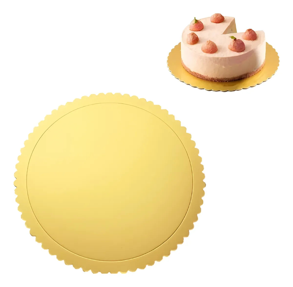 Disco Base Bandeja Para Tortas Dulce Decoración Grueso 30cm Dorado