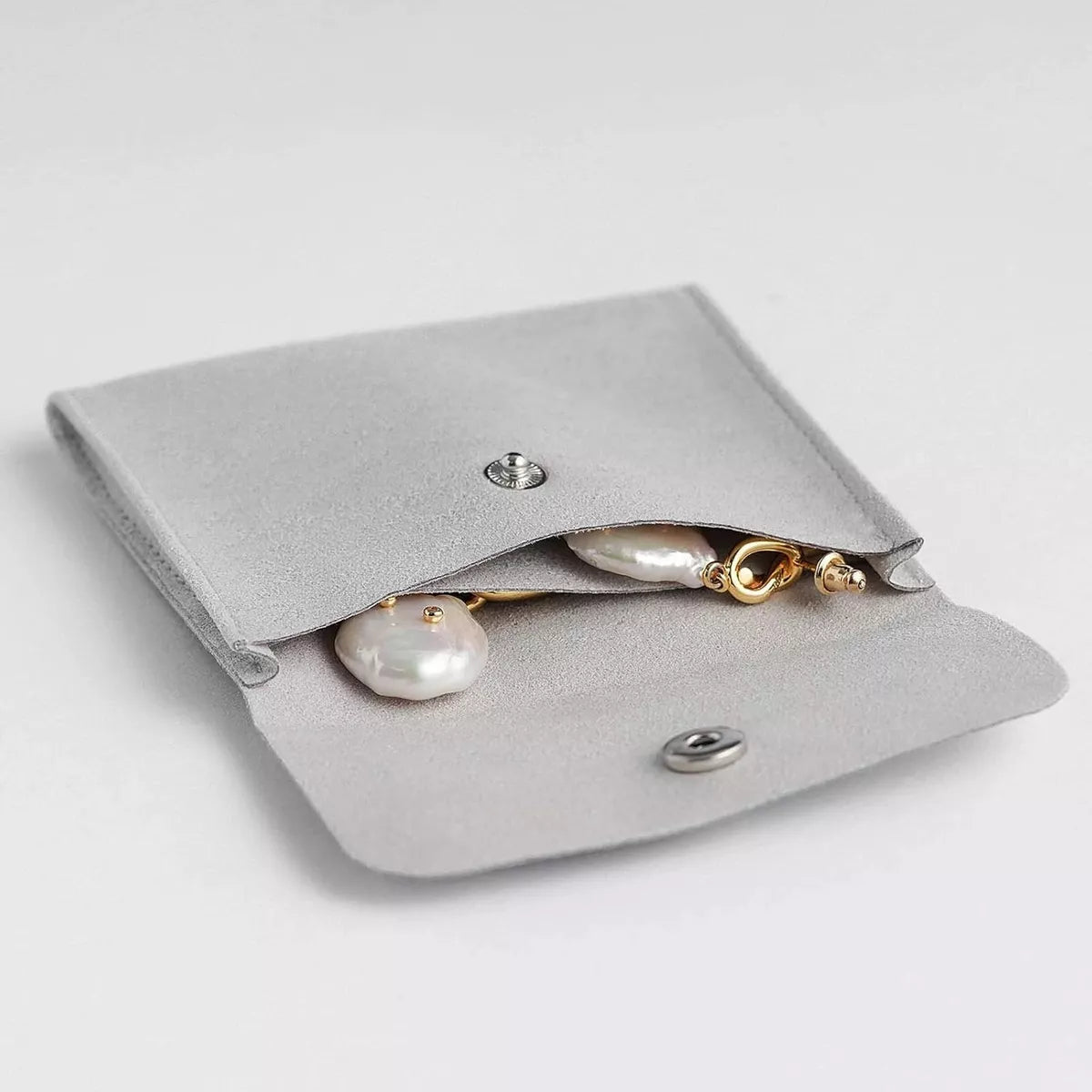 Bolsita Estuche Terciopelo Alhajas Joyeria Souvenir X10un GRIS