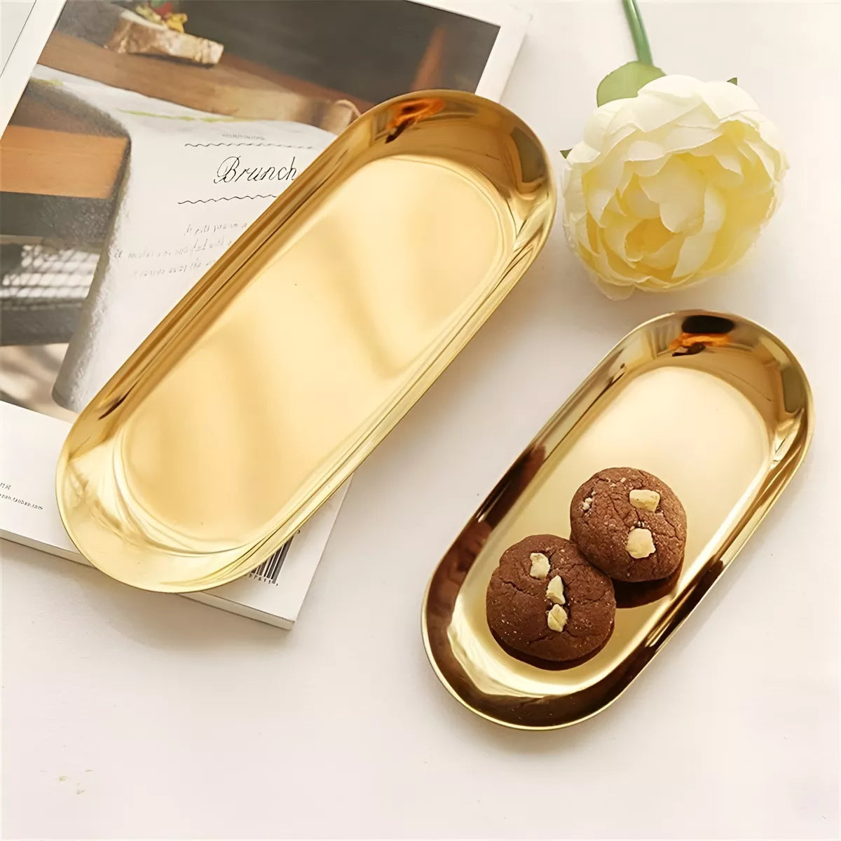 Bandeja Organizador Acero Inoxidable GRANDE Cosmeticos